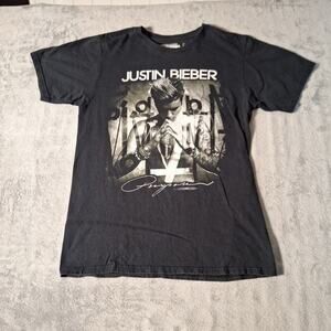 Vintage Justin Bieber 2016 Purpose World Tour Concert T-Shirt Medium Black